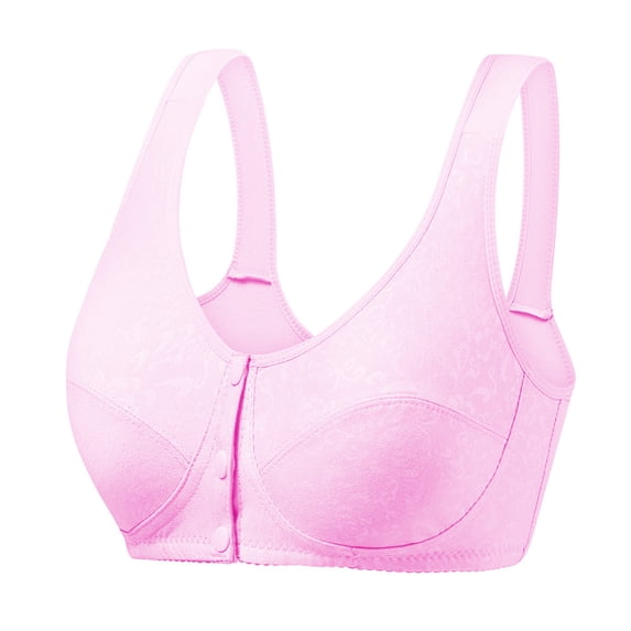 Annhoo Bras for Women Wireless Convenient Front Closure Button Bras Comfy Full-Coverage Push up Bralettes