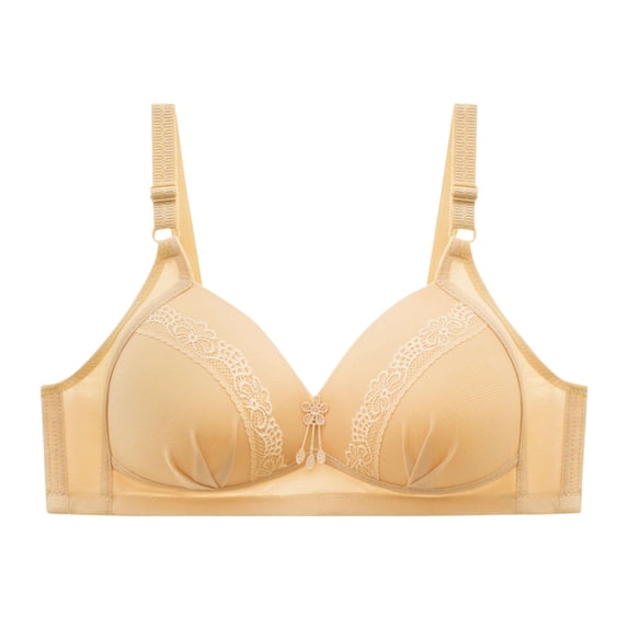 Annhoo Bras for Women Full Coverage Wire Free Liftup Underwear High Support Floral Lace Wireless Everyday Bras