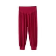 thumbnail image 1 of Annhoo Capri Pants for Women High Waist Loose Pleat Solid Color Yoga Trouser Lightweight Athletic Clothes, 1 of 7