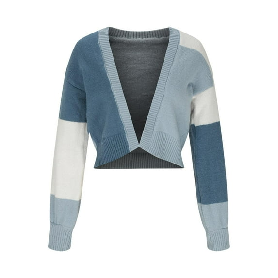 Annhoo Cardigan Sweaters for Women Plus Size Long Sleeve Open Front Knitwear Fall Comfy Color Block Clothes