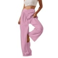 thumbnail image 1 of Annhoo Casual Athletic Pants for Women Long Straight Leg Loose Flowy Soid Color Loungewear Fashion Spring Clothes, 1 of 7
