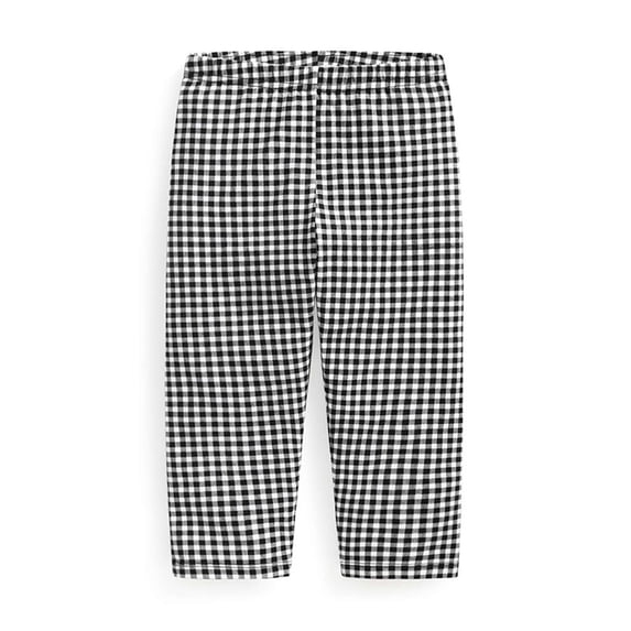 Annhoo Checkered Capris for Children Fashion Lightweight Elastic High Waist Pants Casual Summer Vacation Clothes