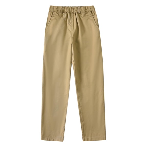 Annhoo Children Unisex School Uniform Solid Color High Waisted Cotton Boys Girls Dressy Pants Kids Toddler Clothes
