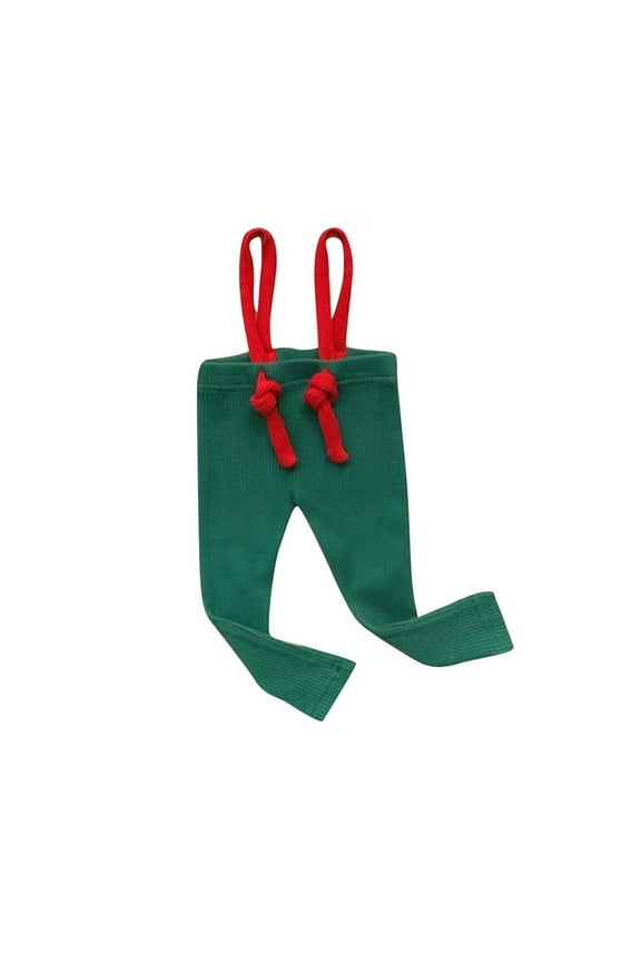 Christmas Suspender Overall for Baby Boys Girls Cute Solid Backless Basic Jumpsuits Infant Cotton Overalls