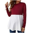 thumbnail image 1 of Annhoo Clothes for Maternity Women Patchwork Color Block Long Sleeve Tops Breastfeeding Nursing Blouse Pregnant Pullover, 1 of 5