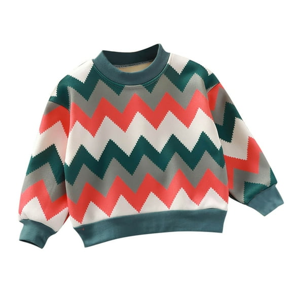 Annhoo Cotton Boys Girls Sweater Color Block Crew Neck Long Sleeve Pullover Warm Thick Toddler Baby Tops Clothes 2-14 Years