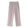 thumbnail image 1 of Annhoo Cotton Linens Pants for Women Casual Elastic Waist Loose Straight Leg Trouses Lightweight Lounge Pants, 1 of 3
