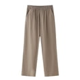 thumbnail image 1 of Annhoo Cotton Linens Pants for Women Casual Elastic Waist Loose Straight Leg Trouses Lightweight Lounge Pants, 1 of 3