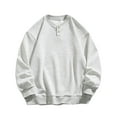 thumbnail image 1 of Annhoo Cotton Oversized Mens Sweatshirts Loose Casual Button Crew Neck Long Sleeve Blouses Outdoor Comfy Pullover Tops, 1 of 8