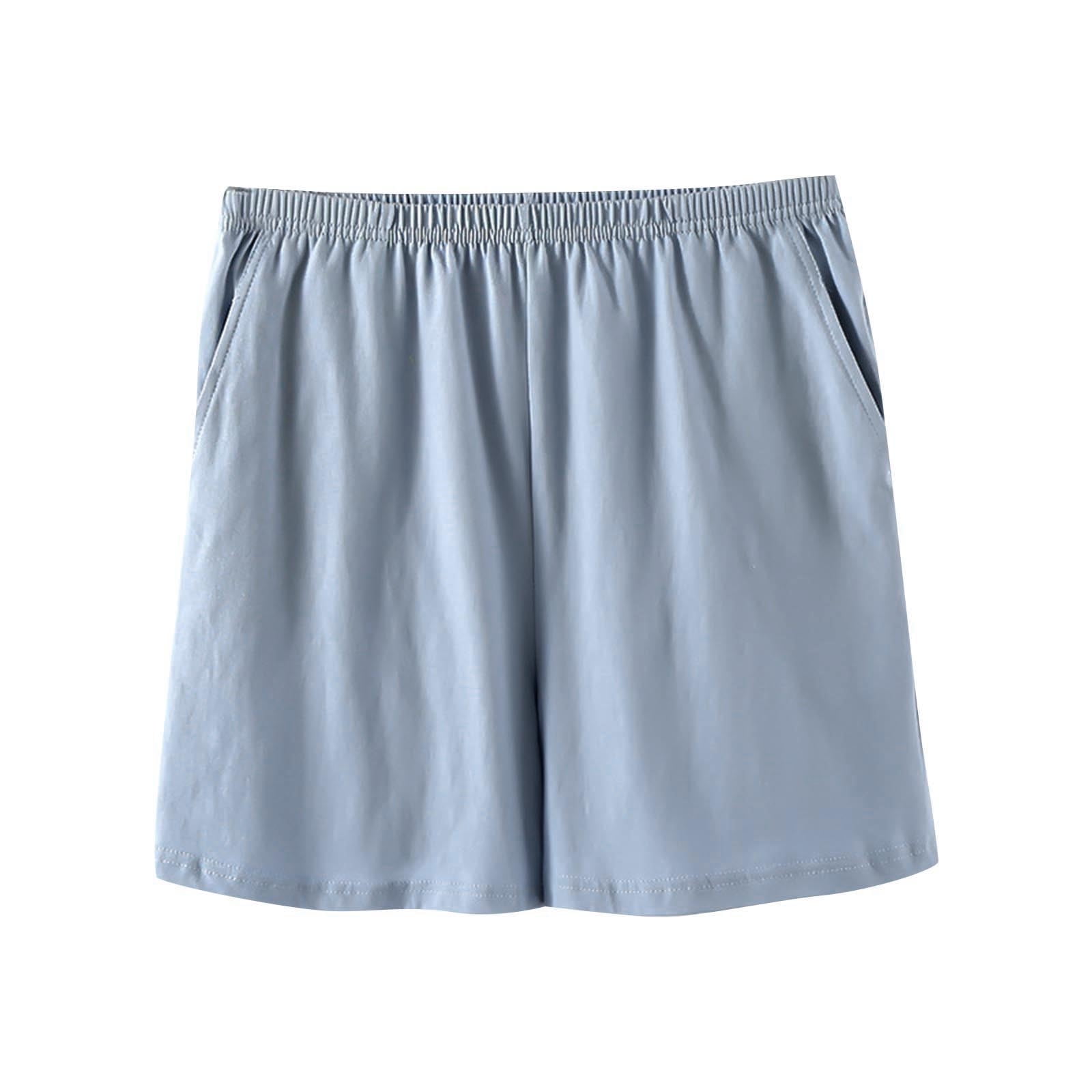 Annhoo Cotton Shorts for Women Lightweight Breathable High Waist Plain ...