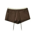 thumbnail image 1 of Annhoo Cotton Shorts for Women Trendy Comfy Color Block Casual Sport Shorts Vintage Daily Wear Comfy Cute Mini Pants, 1 of 8