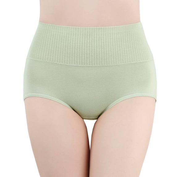 Annhoo Cotton Underwear for Women Comfort Solid High Waist Stretchy Panties Soft Full Coverage Cheeky Briefs