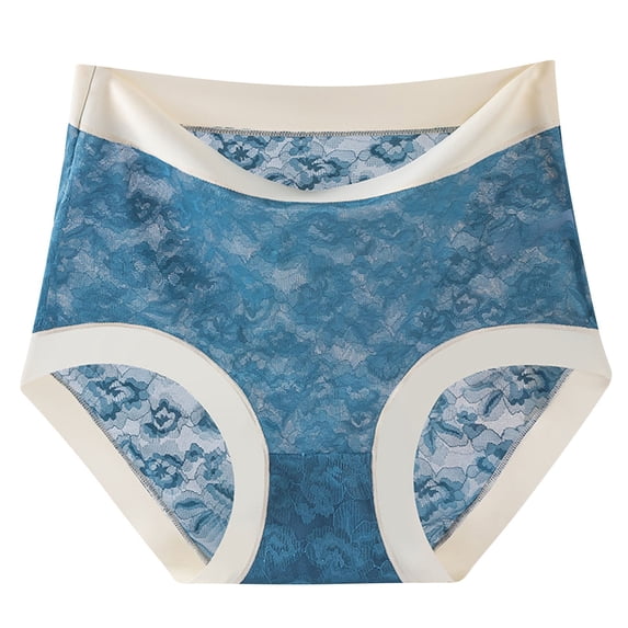 Annhoo Cotton Underwear for Women Floral Lace High Waisted Seamless Panties Soft Elastic No Show Comfy Underpants