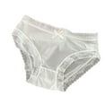 thumbnail image 1 of Annhoo Cotton Underwear for Women Lace Trim Full Coverage Breathable Briefs Cute Bowknot Front Everyday Panties, 1 of 5