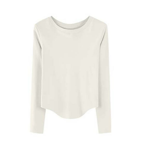 Annhoo Crew Neck Sweater for Women Loose Long Sleeve Casual Shirts Fall Winter Comfy Blouse Warm Fleece Basic Tops