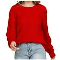 thumbnail image 1 of Annhoo Crochet Sweaters for Women Casual Long Sleeve Crewneck Knitwear Fall Fashion Cutout Pullover Tops, 1 of 7