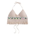 thumbnail image 1 of Annhoo Crochet Tank Tops for Women Spring Summer Block Color Drawstring Knit Sleeveless Shirts Beach Clothes, 1 of 3