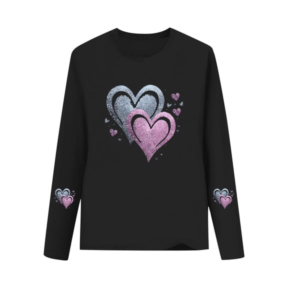 Annhoo Cute Tops for Children Loose Long Sleeve Round Neck Print Graphic Shirts Fashion Spring Clothes