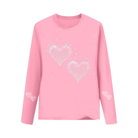 Annhoo Cute Tops for Children Loose Long Sleeve Round Neck Print Graphic Shirts Fashion Spring Clothes