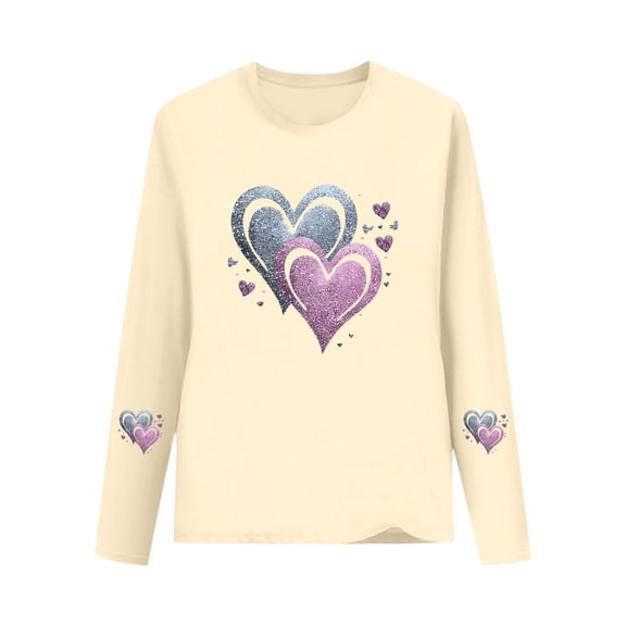 Annhoo Cute Tops for Children Loose Long Sleeve Round Neck Print Graphic Shirts Fashion Spring Clothes