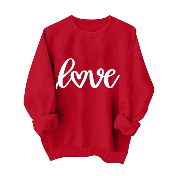 Annhoo Cute Tops for Kids Boy Girl Round Neck Long Sleeve Print Graphic Valentine's Day Shirts Fashion Casual Clothes