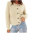 thumbnail image 1 of Annhoo Fall Cardigan Sweaters for Women Button down Long Sleeve Knitted Shirts Cute Open Front Cardigans with Pockets, 1 of 3