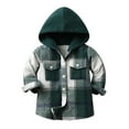 thumbnail image 1 of Annhoo Flannel Hoodies for Toddler Boys Girls Fall Winter Long Sleeve Button down Shirts Classic Plaid Printed Jackets, 1 of 3