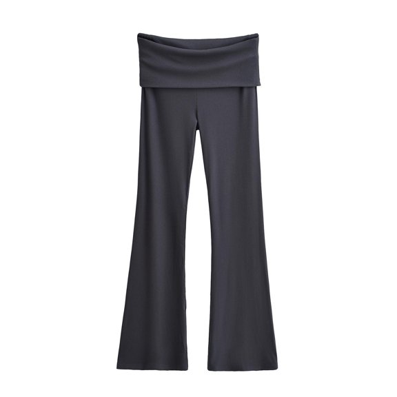 Annhoo Flared Leggings for Women High Waist Bell Bottom Yoga Pants Stretchy Lounge Workout Wide Leg Trousers