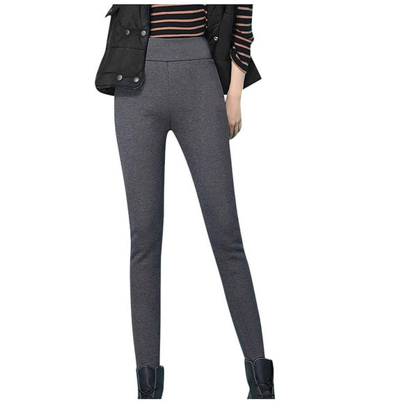 Annhoo Fleece Lined Leggings Women Winter Thick Thermal High Waisted Tights Casual Comfy Stretchy Compression Pants