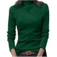 thumbnail image 1 of Annhoo Fleece Sweater for Women Striped Solid Color Mock Neck Long Sleeve Shirts Casual Fall Winter Warm Trendy Clothes, 1 of 5