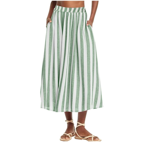 Annhoo Flowy Pants for Women Boho High Waisted Wide Leg Pants Loose Stripe Printed Lounge Cropped Trousers