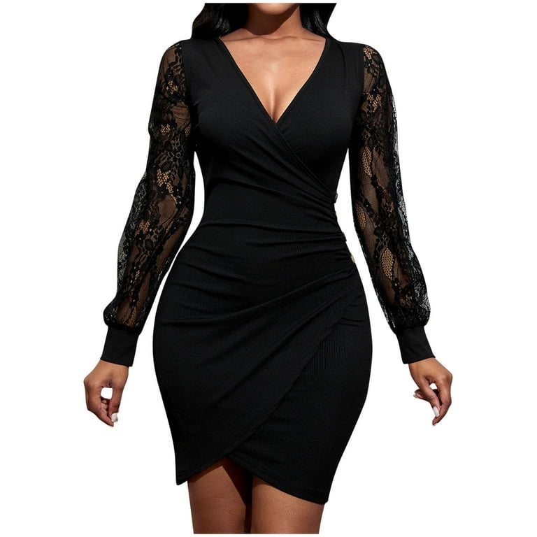 Elegant Polka Dot Patchwork V Neck A Line Dresses Elegant Polka Dot Patchwork V Neck A Line Dresses