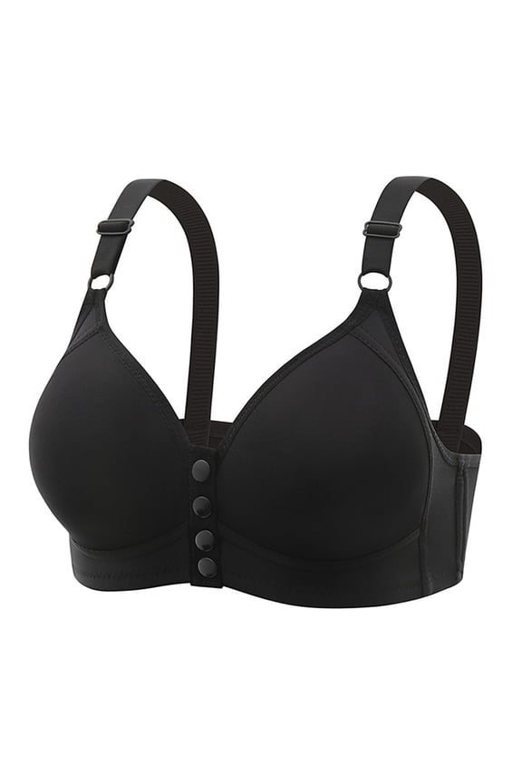 Front Closure Bras for Women Plus Size Wirefree Button down Underwears Seamless Full Coverage Bralettes