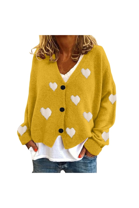 Fuzzy Cardigan for Women Cute Graphic Printed Long Sleeve Button Front Sweater Tops Plus Size Fall Outwear
