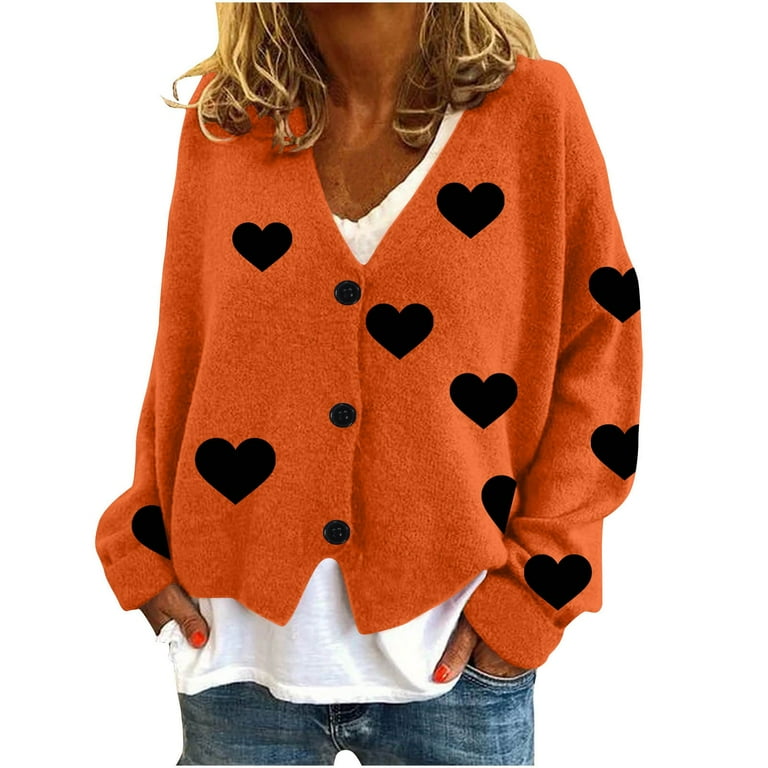 Annhoo Fuzzy Cardigan for Women Cute Graphic Printed Long Sleeve