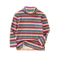 thumbnail image 1 of Annhoo Girls Baby Tops Striped High Neck Long Sleeve Cotton Blouses Comfy Basic Shirts Toddler Kids Pullover 3-10 Years, 1 of 3