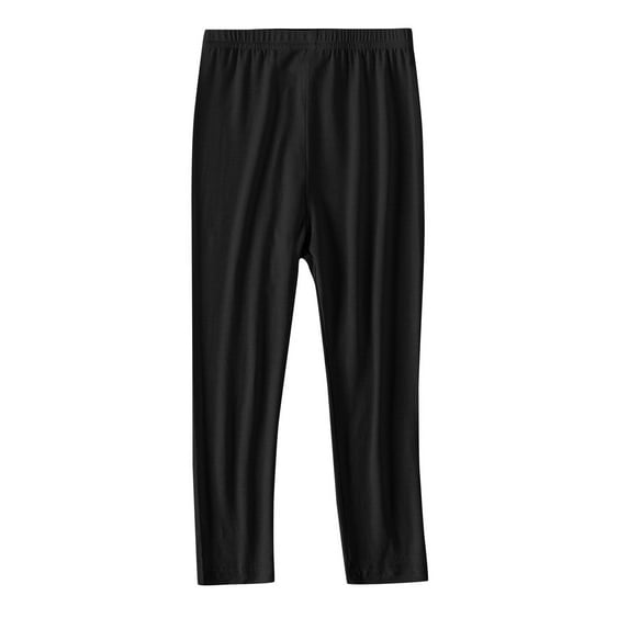 Annhoo Girls Basic Leggings Casual High Waisted Thin Stretch Pants Children's Comfy Sports Jogger Activewear