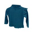 thumbnail image 1 of Annhoo Girls Fall Tees Cute Ruffle Mock Neck Long Sleeve Undershirt Children's Lounge Knitted Tops Basic Base Shirts, 1 of 3