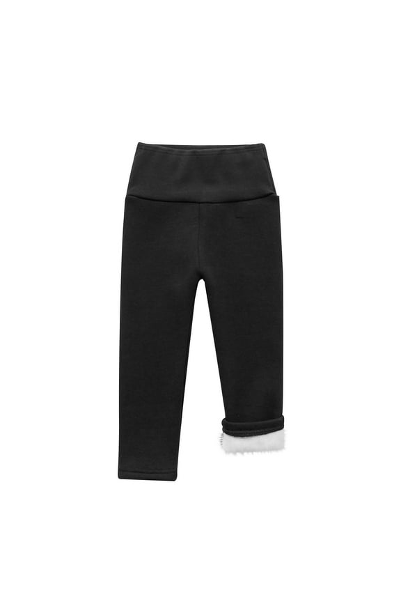 Girls Fleece Lined Leggings Toddler Winter High Waisted Warm Pants Soft Stretch Thermal Tight Trousers