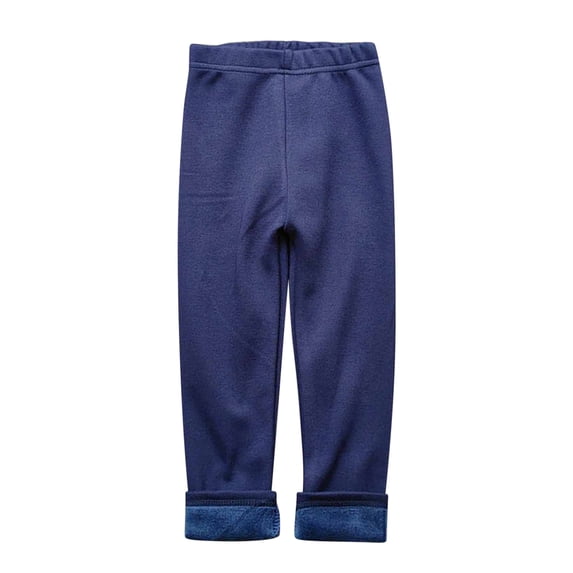Annhoo Girls' Fleece Lined Leggings Winter Warm Elastic Waist Full Length Pants Kids Thick Padded Tights