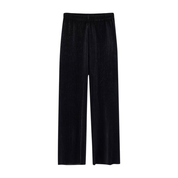 Annhoo Girls Kids Toddler Knit Sweatpants Trendy Elastic Waist Straight Leg Black Trousers Soft Comfy Baby Pants 3-10 Years