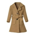 thumbnail image 1 of Annhoo Girls Long Dress Coat Winter Long Sleeve Lapel Belted Jackets Toddler Notch Button Outwear with Pockets, 1 of 7