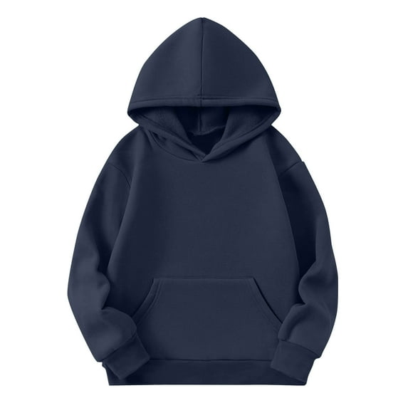 Annhoo Girls Long Sleeve Oversized Sweatshirts Kids Basic Solid Color Hoodies Fall Baggy Casual Tops with Pocket