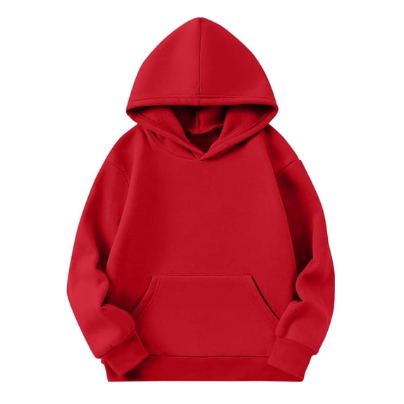 Annhoo Girls Long Sleeve Oversized Sweatshirts Kids Basic Solid Color Hoodies Fall Baggy Casual Tops with Pocket