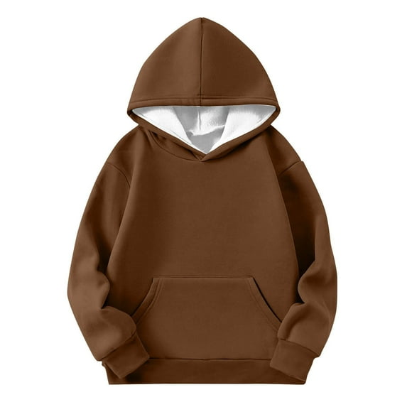 Annhoo Girls Long Sleeve Oversized Sweatshirts Kids Basic Solid Color Hoodies Fall Baggy Casual Tops with Pocket