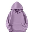 thumbnail image 1 of Annhoo Girls Long Sleeve Oversized Sweatshirts Kids Basic Solid Color Hoodies Fall Baggy Casual Tops with Pocket, 1 of 5