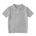 Annhoo Girls School Uniform Shirts Cable Knit Short Sleeve Top Summer ...
