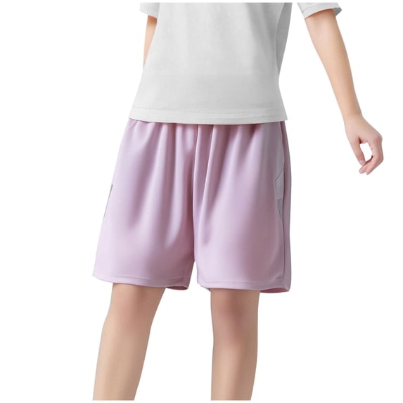 Annhoo Girls Sports Shorts Summer Elastic Waisted Five Quarter Casual Sports Quick Dry Breathable Shorts 5-16 Years