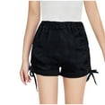 thumbnail image 1 of Annhoo Girls Summer Cotton Shorts High Elastic Waisted Drawstring Wide Leg Wrinkle Loose Casual Shorts 1-10 Years, 1 of 4
