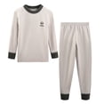 thumbnail image 1 of Annhoo Girls Thermal Underwear Set Color Block Long Sleeve Crew Neck Top & Long Pants 2 Piece Layering Warm Outfits, 1 of 2